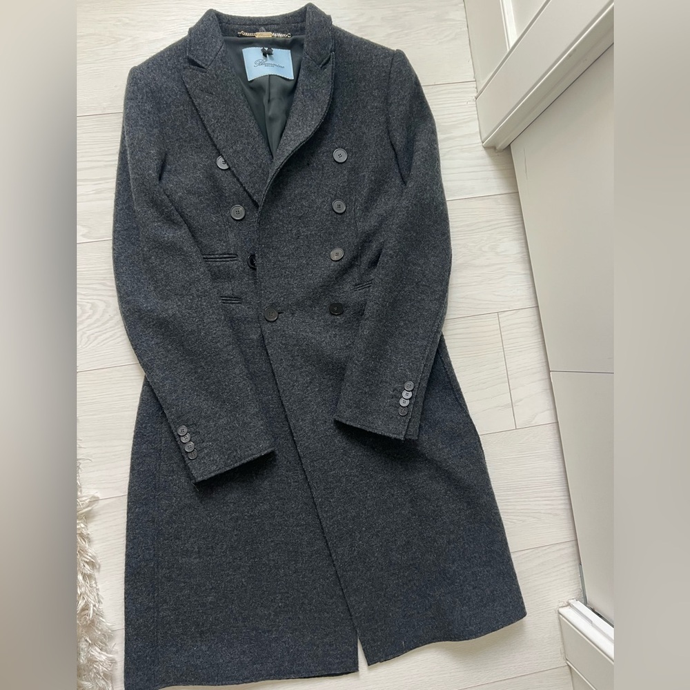 Bluemarine Slate Grey Wool Coat